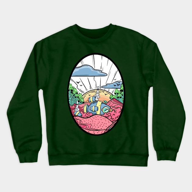 Crash Landing Crewneck Sweatshirt by Desdymona